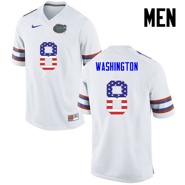 NCAA Florida Gators Nick Washington Men's #8 USA Flag Fashion Nike White Stitched Authentic College Football Jersey AFK7664FF